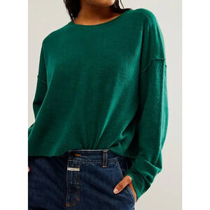 NEW FREE PEOPLE ALPINE GREEN LUNA PULLOVER SWEATER SZ MEDIUM M
